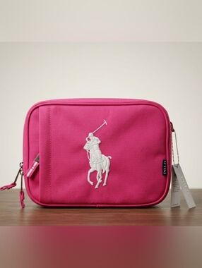 NEW! Polo by Ralph Lauren Pink Lunch bag with White Pony NWT